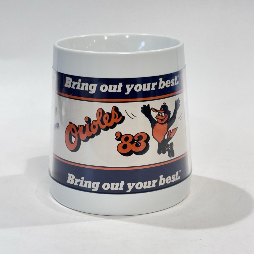 Vintage Thermo-Serv Insulated Mug 1983 Baltimore Orioles Bud Light Baseball